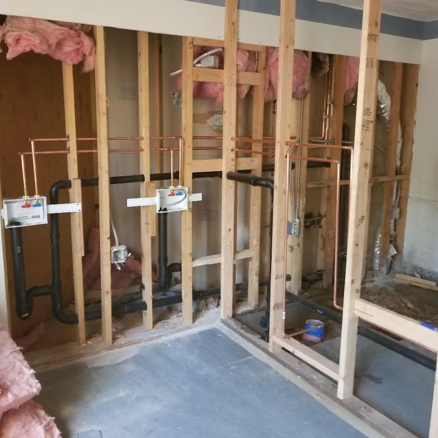 Copper pipe rough-in and plumbing installation in Boonville